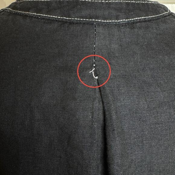 Anthropologie Maeve Black Linen Button Front Tie Waist Dress Womens Size 0 - Picture 9 of 11